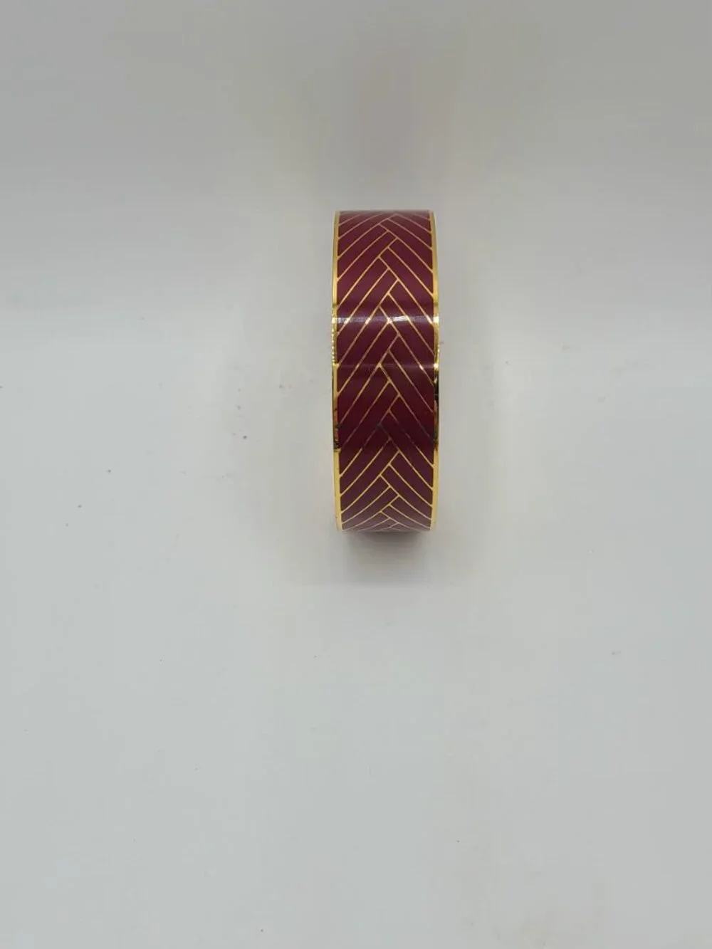 J Crew Red Gold Enamel Gold Tone Bangle Bracelet